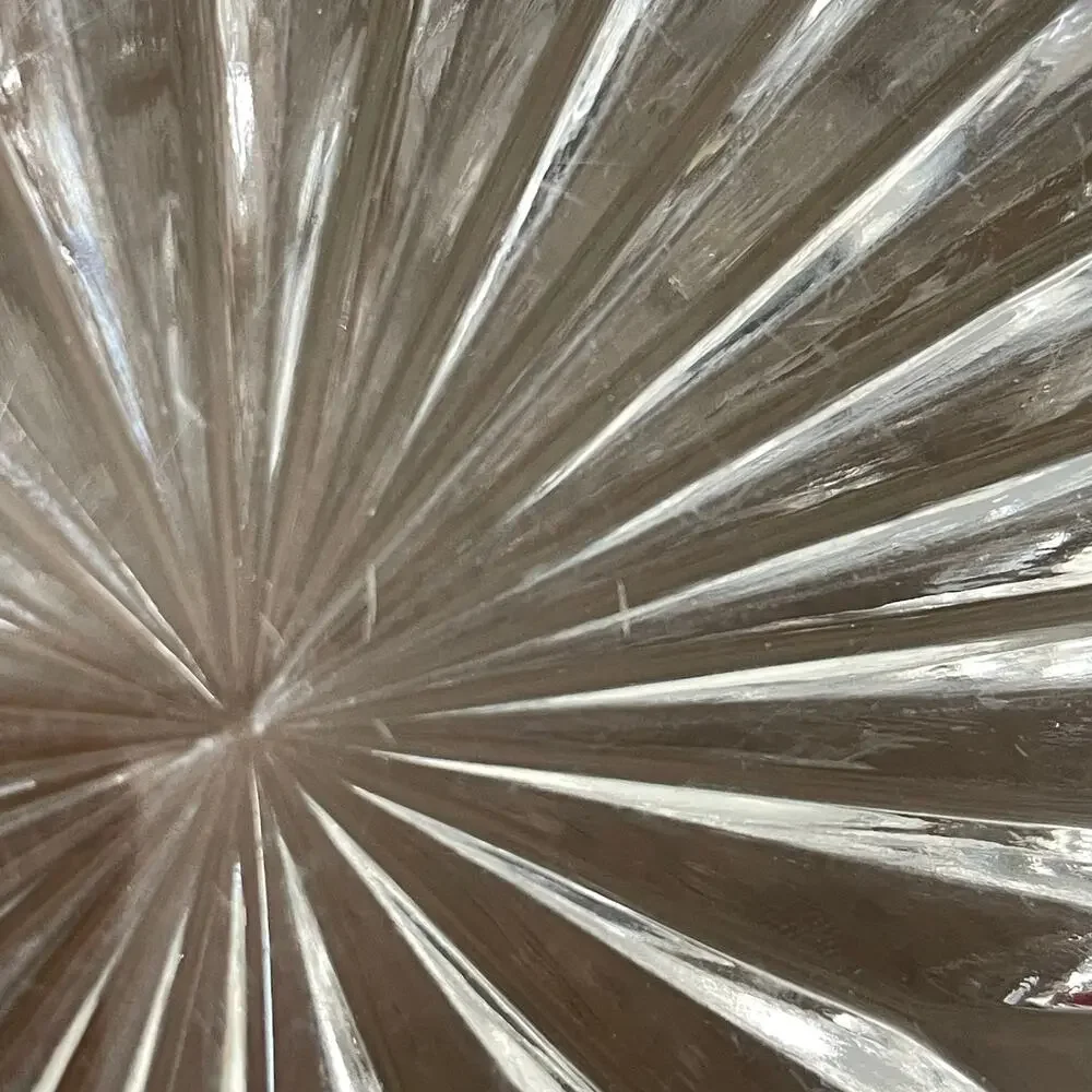 Fostoria American Clear Glass Oval Dish Bowl Serving Cubist Starburst Diamond